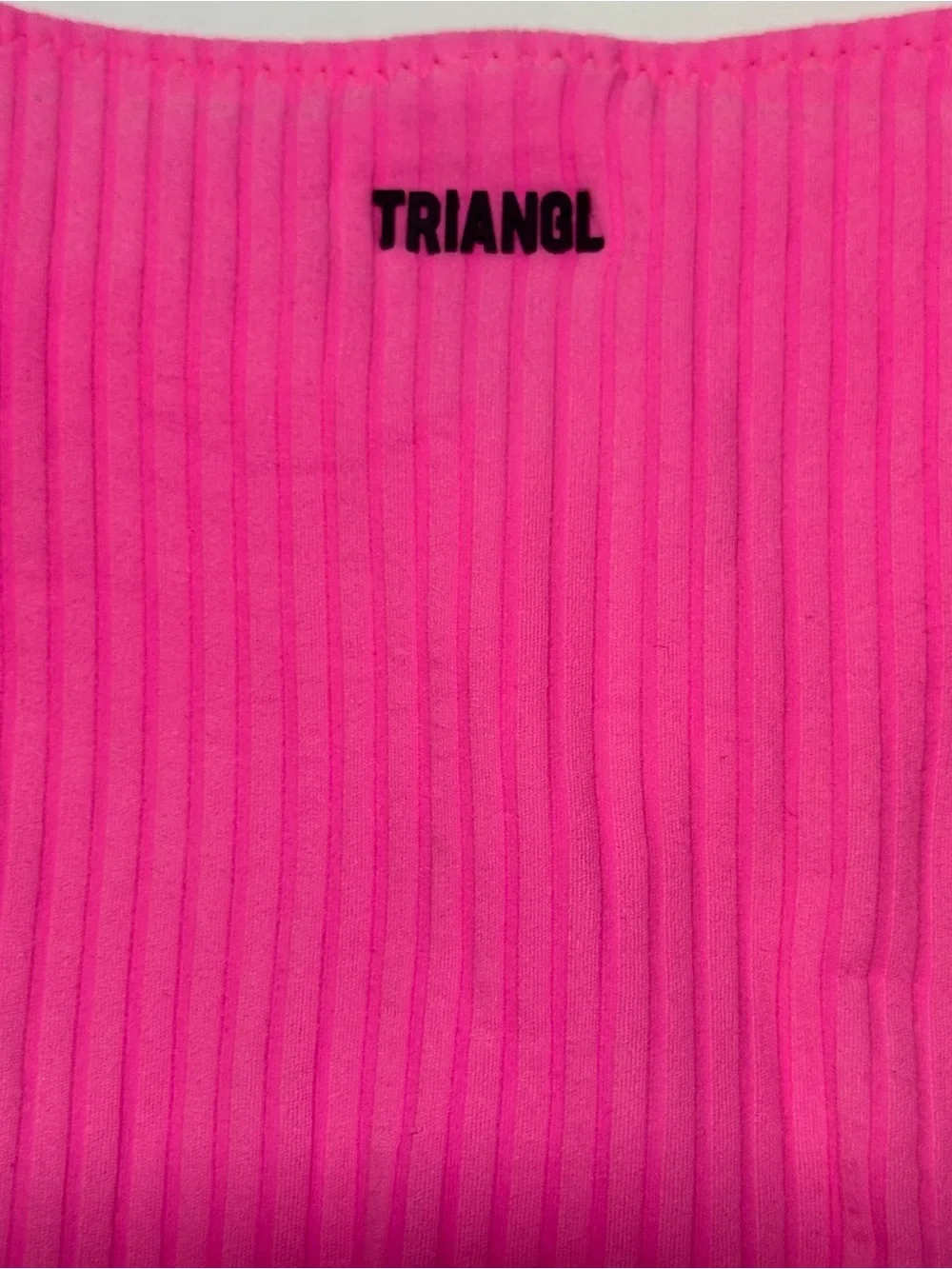 Triangl Ribbed High Cut Bikini Bottom - Hot Pink